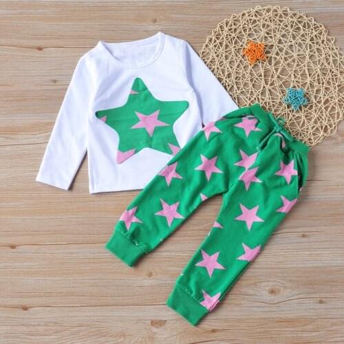 Kids 2019 Autumn Winter Baby Boys Girls Clothes Star Long Sleeve + Pants 2Pcs Fashion Toddler Girls Clothing Sets