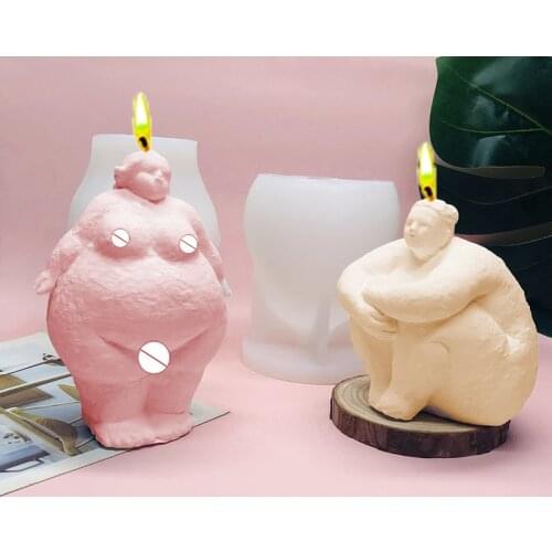 DIY Abstract Body Candle Mold Silicone Casting Mold Shy Women Fat Men Thinker Resin Mold Aromatic Candle Making Craft Home Decor