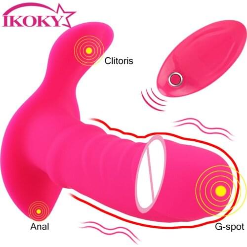 IKOKY 12 Speed Wearable Dildo Vibrator Wireless Clit Vagina Stimulator G-spot Massager Sex Toys for Women Remote Control