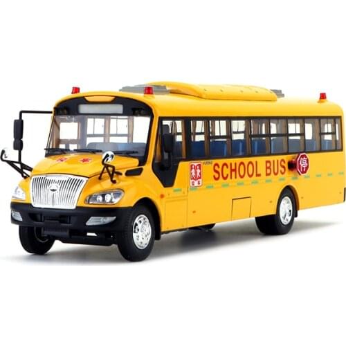1/42Scale Yutong School Bus ZK6109DX American Long-head Bus Alloy Simulation Car Model Collectible Souvenir Display Gift ToyCar