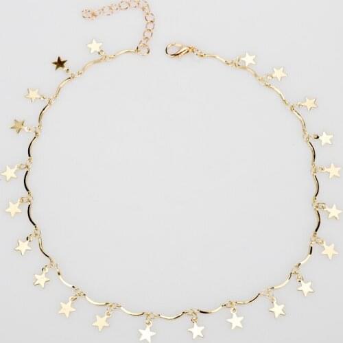 Minimalism Small Star Pendant Necklaces For Women Ladies Choker Necklace Women Girl Gold Color Pentagram Clavicle Jewelry
