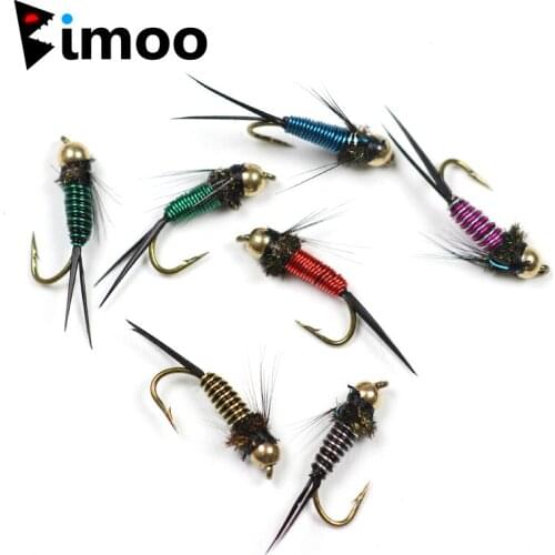 Bimoo 10pcs/pack #12 Copper John Beadhead Nymphs Fly Fishing Lure