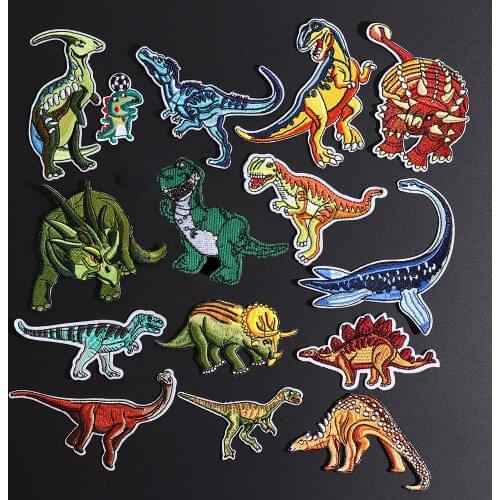 Dinosaur Jurassic Park Patches Embroidered Ironing Stickers Appliques For Clothes Iron On Sticker Movies Parches Anime Badges