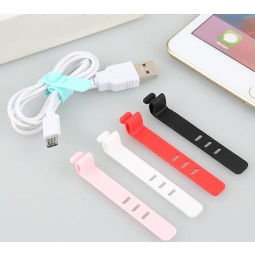 Desktop Phone Cable Winder USB Charging Cable Manager Earphone Clip Charger Organizer Management Wire Cord Fixer Silicone Clamp