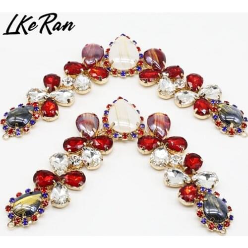 New 1 Pair/Bag Charm Diamond Chain DIY Garment sewing accessories Metal Crystal Rhinestone bikini Connectors buckle