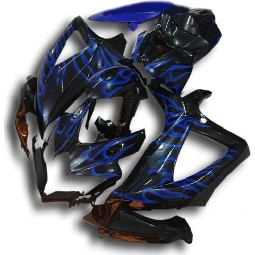 Full Fairing Kit ABS black blue flames Bodywork Fairing Kit for SUZUKI GSX-R 600 750 2008 2009 2010 GSXR 08 09 10 K8