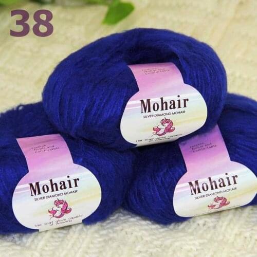 Sale New 3BallsX25g Luxury Soft Mohair Warm Wrap Shawl Hand Knit Crochet Yarn 291-38 RoyalBlue