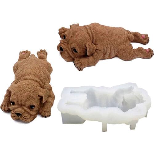 2021 New 3D Stereo Cute Shar Pei Dog Mold Ice Cream Mousse Cake Chocolate Silicone Mold DIY Creative Baking Mold