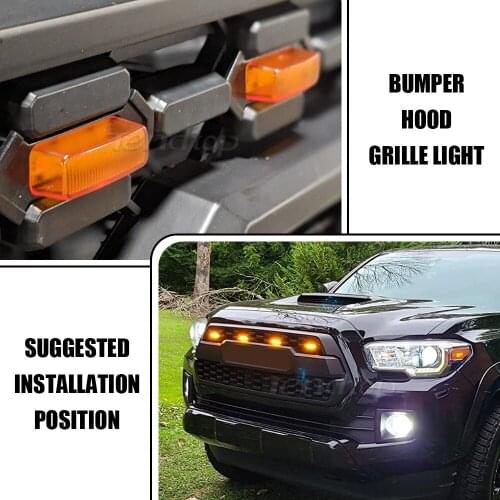 Tendtop LED Grille Lights For Toyota Tacoma TRD PRO Front Grille 2016 2017 2018 Automobiles Signal Warning Lamp Car
