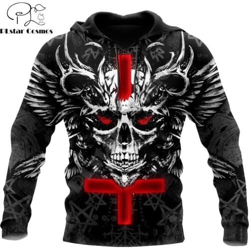 Cross With Satanic Pattern 3D Printed Autumn Men Hoodies Unisex Casual Pullovers Zip Hoodie Streetwear sudadera hombre DW613