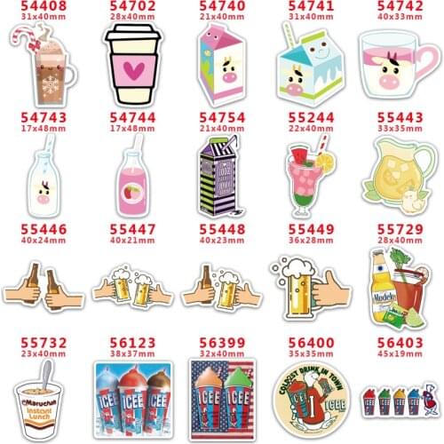 DIY Craft Supplies Sewing Accessories Cartoon Drinks Printed Planar Resins Mold 30 Pieces. PR-54408