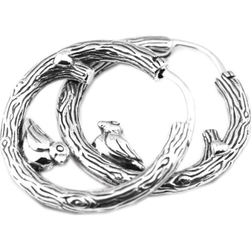 Spring Bird Hoop Earrings Fashion Female Jewelry Sterling silver Earrings For Woman Jewelry Making