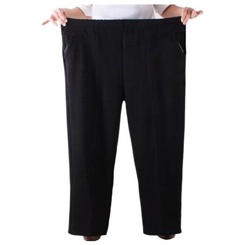 Deporte Women Pants 2020 Winter Wear Plus Velvet Thicken Warm Trousers For Middle Age Women Vintage Oversized 6XL 7XL Pants J546