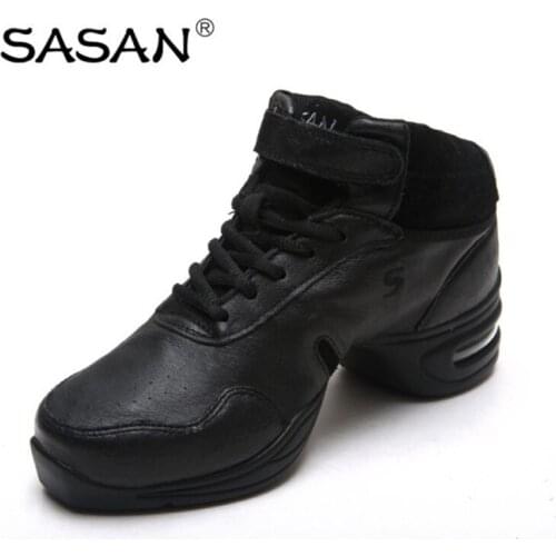 SASAN Women New Dance Shoes Square Shoes Soft Bottom Jazz shoes Spring Summer Shoe Modern Wear-resistant Rubber Sole Men 8837
