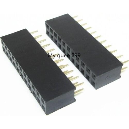 10 pcs 11P 2*11pin Female Double Row Straight Pin Pitch 2.54mm 2*11 Needle Header Strip Socket Connector