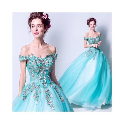 100%real ice blue medieval dress Renaissance gown Sissi princess Cosplay Victorian/Marie Belle Ball