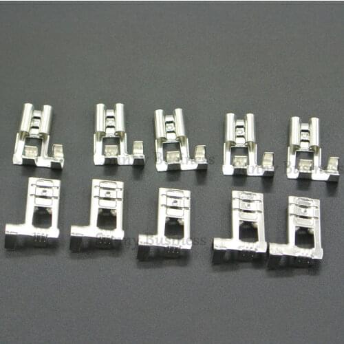 2000pcs 6.3mm Flag Terminals - Non Insulated Female Right Angle Spade Crimp
