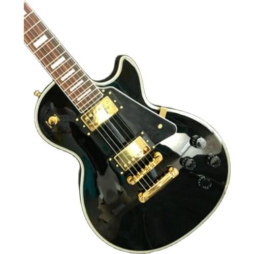 2021 Top quality FP-3105, Glossy black color, solid body ,rosewood fretboard, gold hardware, Custom LP electric guitar