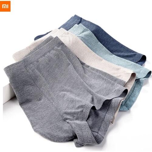 4 colors xiaomi mijia youpin underwear men seamless boxer shorts breathable jacquard shorts light silky seamless shorts
