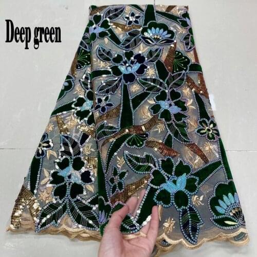 7colors (5yards/pc) High quality African velvet tulle lace fabric soft French net lace with sequins for party dress FJY416