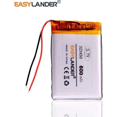 PRS-505 E-Book Battery 323450 3.7v 600mah lithium polymer battery For Sports bracelet earphone MP3 MP4 DVR GPS 303450 313450