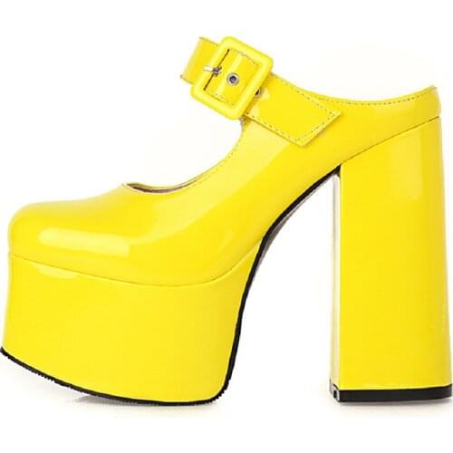 Sexy Womens Sandals Platform 2021 Summer Shoes For Women Green Yellow Party Fetish Mules Shoes Ladies High Heels Sandals Women