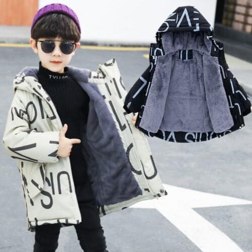 Children Winter Fleece Outdoor Jackets for Boys Hooded Warm Kids Boy Outerwear Windbreaker Autumn Casual Baby Boy Coats Clothing