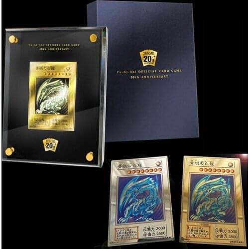 DIY Yu-Gi-Oh! 20th Anniversary Gold Edition Blue-Eyes White Dragon Red-Eyes Black Dragon YuGiOh Cards Hobby Game Collection Card
