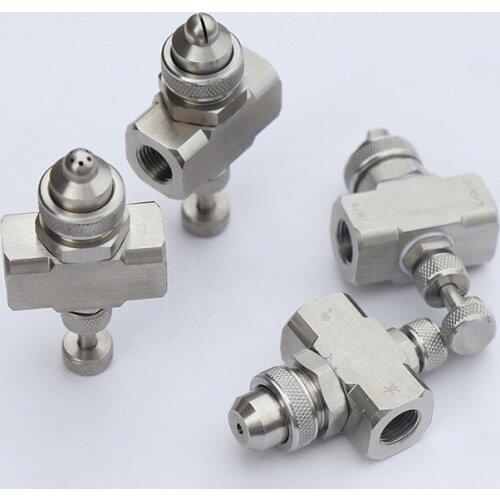 DWZ 1/4" High Pressure Air Atomizing Nozzle Adjustable Sprayers Atomizing Humidifying Sprinklers Two-fluid Gas-water Mixing 1pcs