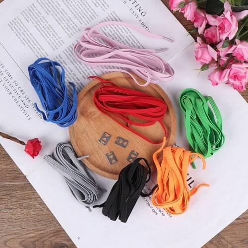 1pair Elastic Rubber Shoelace No Tie Lazy ShoeLaces With 4pcs Buckle Elastic Band 105CM