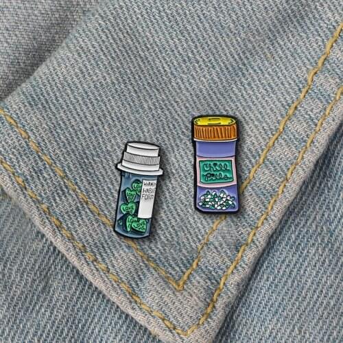 Candy bottle different style enamel personality fashion brooch snack shop child jewelry gift denim clothing T-shirt jewelry