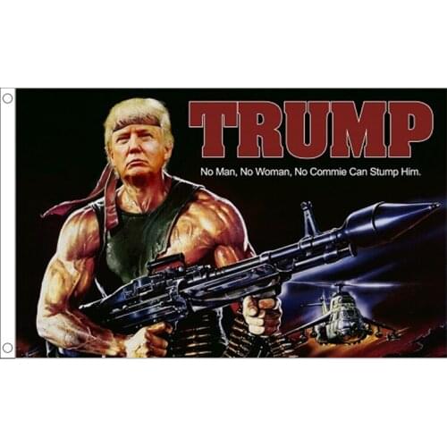 Xvggdg custom flag 90*150cm Creative Trump Gun Pattern American Flag Trump Tank Flag Trump Hanging Flag Trump Flag