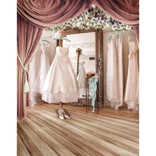 5x7ft Wooden Floor Dress Room Photography Backdrops Photo Props Studio Background