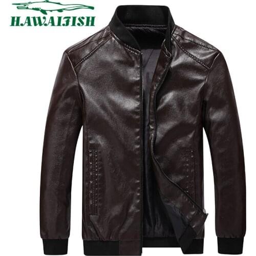 Bomber Jacket 2021 Autumn New Mens Leather Jacket Male Slim Large Size Thin Motorcycle Pu Leather Jacket