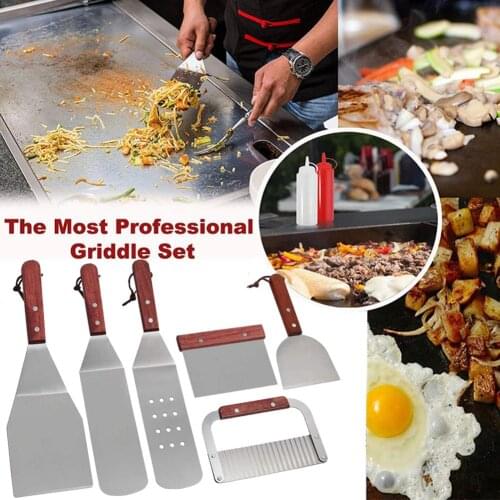 Stainless Steel Frying Shovel Set Western Steak Pizza Shovel Plus Salad Ketchup Bottle Spatula Set For Kitchen Barbecue Tool Set