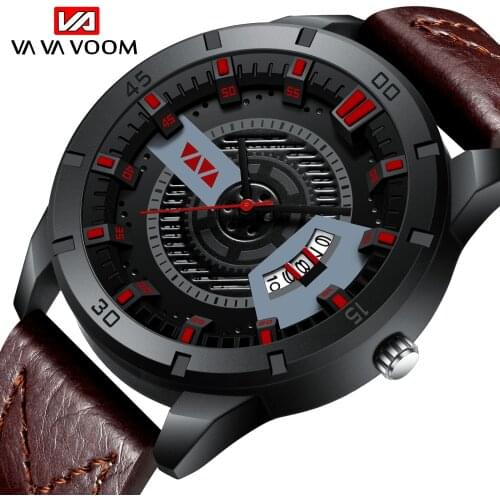 MAKAMBAKO Men's Watch With Leather Strap