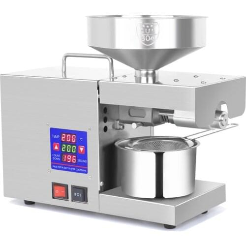 3-5Kg/H Oil Press 110V/220V Commercial Flaxseed Peanut Tahini Oil Press Stainless Steel Temperature Control Oil Press 610W