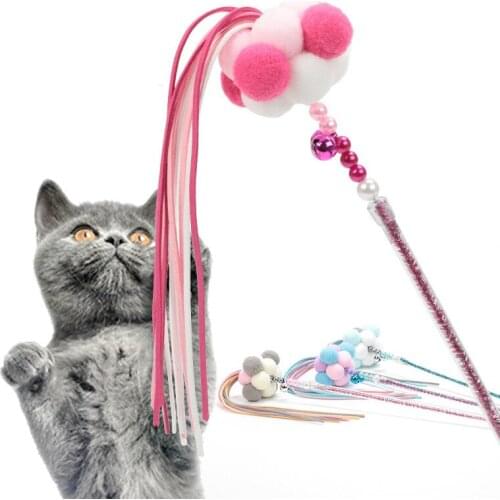 Lovely Fairy Cat Stick With Tassel Cat Toy With Bell Pet Products Toy for Cats Cat Catcher Teaser Funny Cat Toy 1pc