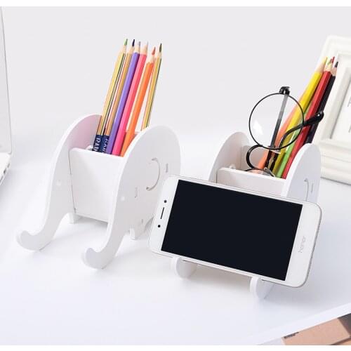 Cute Kawaii Multi-function Wooden Pen Holder Desk Tidy Stationery Holder Office School Supplies Accessores Gift