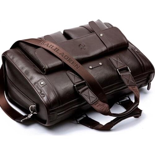 Men Split Leather Black Briefcase Business Handbag Messenger Bags Male Vintage Shoulder Bag Mens Large Laptop Travel Bags Hot