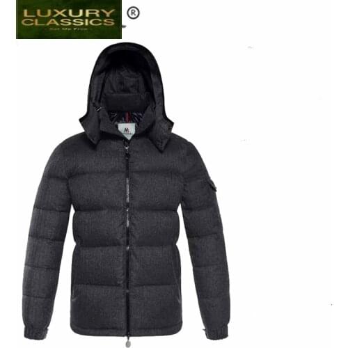 Mens Down Jacket Fashion Winter Coat Male 90% Duck Down Jacket Hooded Casual Warm Short Coat Hiver Streetwear Man A01054