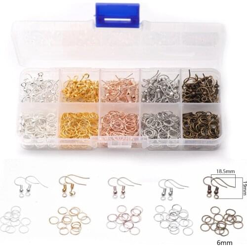 1 Box Jewelry Making Earring Hook +Split Ring Tool Set For Earrings Bracelet Necklace Findings DIY Jewelry Crafting Supplies