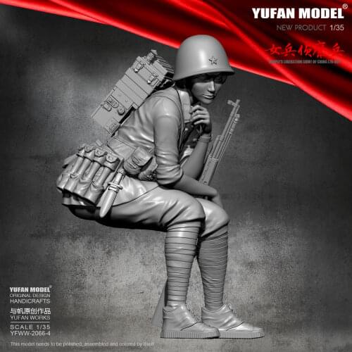 Yufan Model 1/35 Resin Figure Kits Female Model Self-assembled YFWW-2066-4