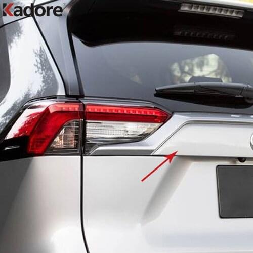For Toyota RAV4 RAV 4 2019 2020 2021 Carbon Fiber Rear Trunk Lid Cover Trim Tailgate Decoration Strip Car Styling Accessories
