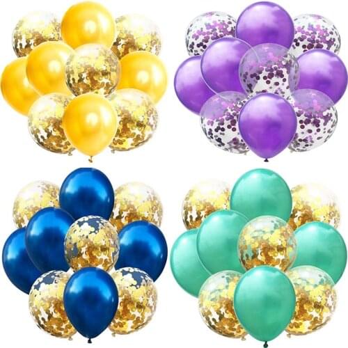 Cheap 10pcs 12 Inch Mixed Gold Balloon Birthday Party Decoration Child Adult Metal Balloon Inflatable Balloon Birthday Balloon D