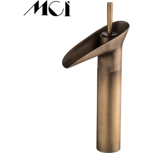 Wine Glass style Single Lever waterfall Bathroom Basin Faucet Brass Antique Hot and Cold bathroom Sink Mixer Taps Torneira Mci