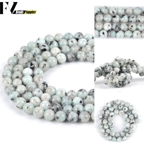 Wholesale 4-12mm Natural Tianshan Stone Loose Spacer Round Beads For Jewelry Making DIY Bracelets Necklace Needlework 15"