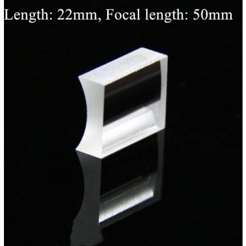 Manufacturers wholesale Optical BK7 Glass 22 MM length Plano-convex Cylindrical Lens with focal length 50 MM for sale