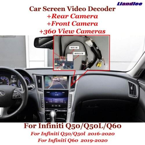 Origianl Screen Video Upgrade For Infiniti Q50/Q50L/Q60 Car DVR Reverse Image Decoder Rear View Front 360 HD Parking Camera