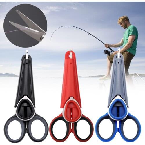 Stainless Steel Braided Fishing Line Scissors Cutter With Hook Remover And Sheath Fish Pliers Slicer Scissor Fishing Accessorie